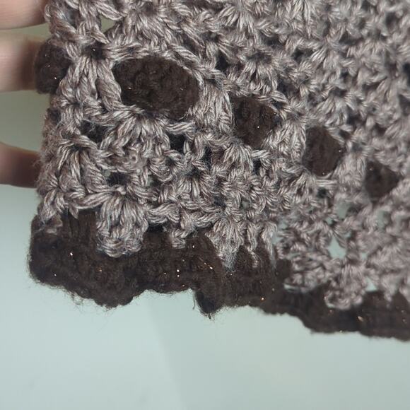 Vintage Granola Girl Goblincore Soft Open Knit Long Poncho Medium - Picture 3 of 8